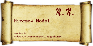Mircsov Noémi névjegykártya